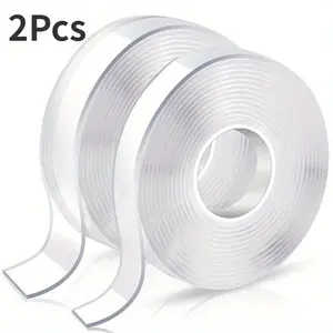 2pcs Double Sided Tape, Durable Double Sided Adhesive Tape, Transparent Double Sided Wall Tape Suitable For Home, Office, Car, Outdoor Use