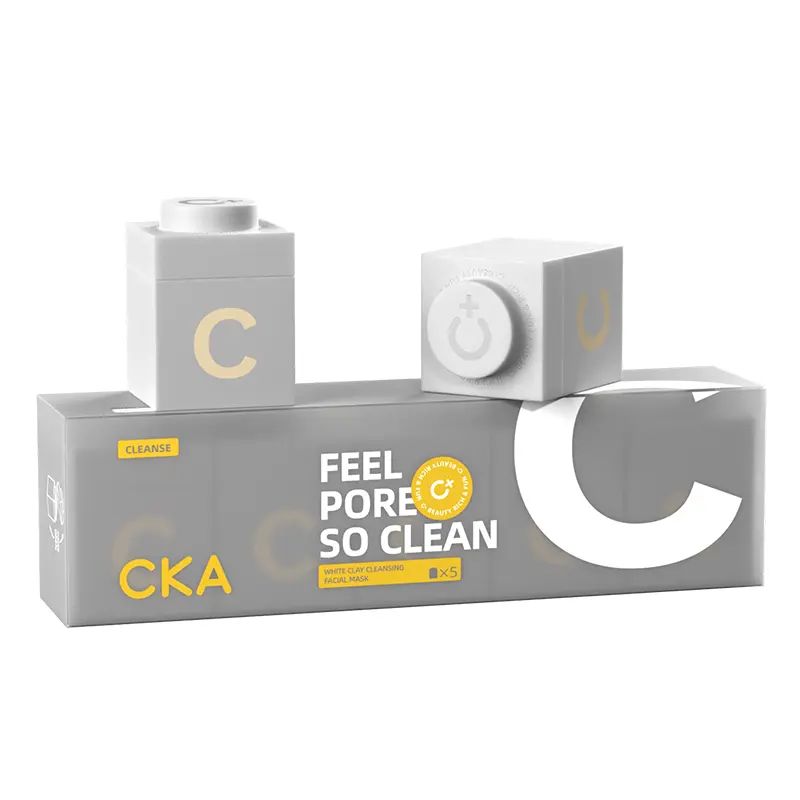 [CKA] Deep Cleansing Clay Essence Mask 5 Jar Pack, Oil Control, Prevent Blackheads and Whiteheads Shrink Pores, Amazonian White Clay Mini Mask Travel-Size Pods for Many Skin Types, Especially Oily and Sensitive Skin, summervibes
