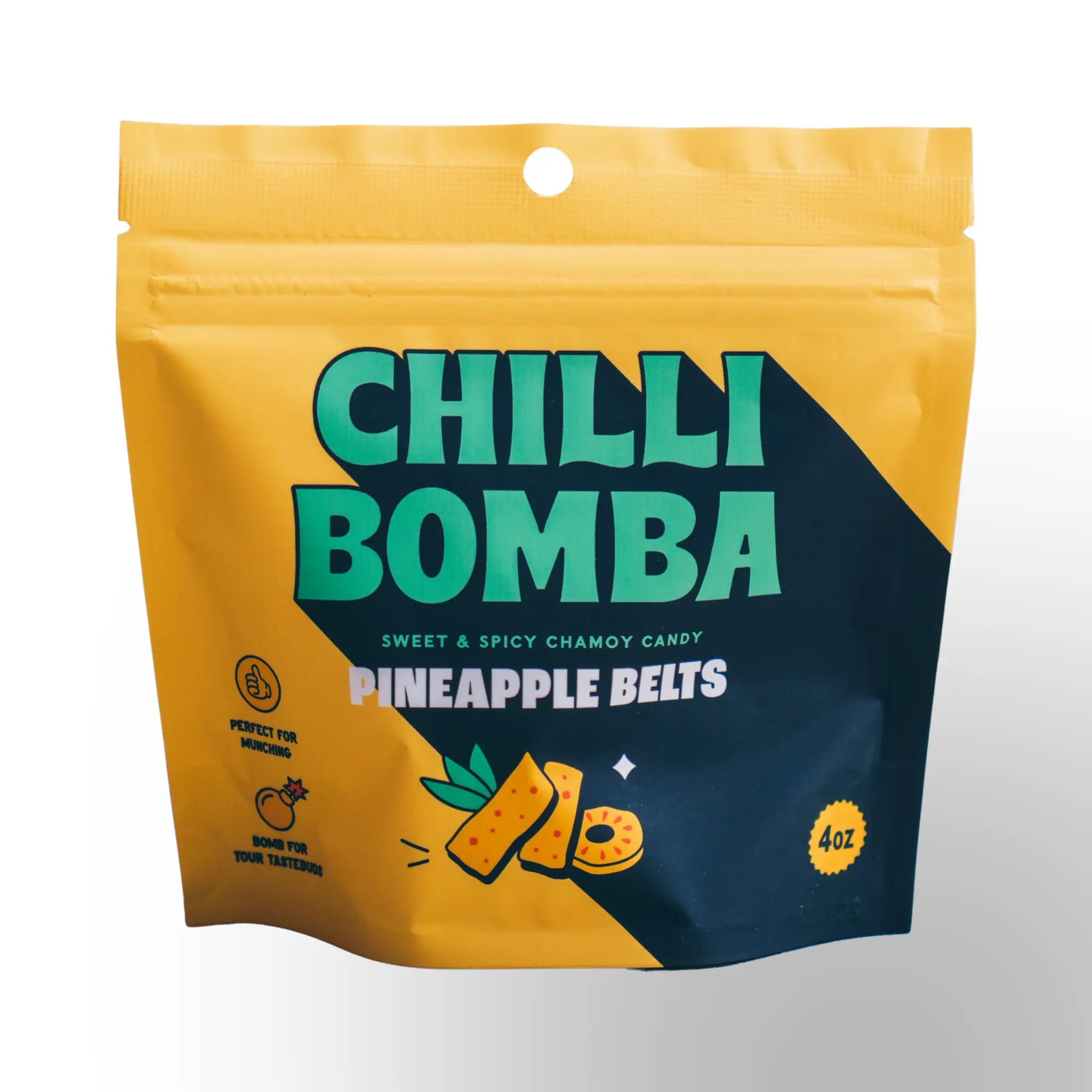 Pineapple Belts 4oz - Chilli Bomba Chamoy Chili Candy