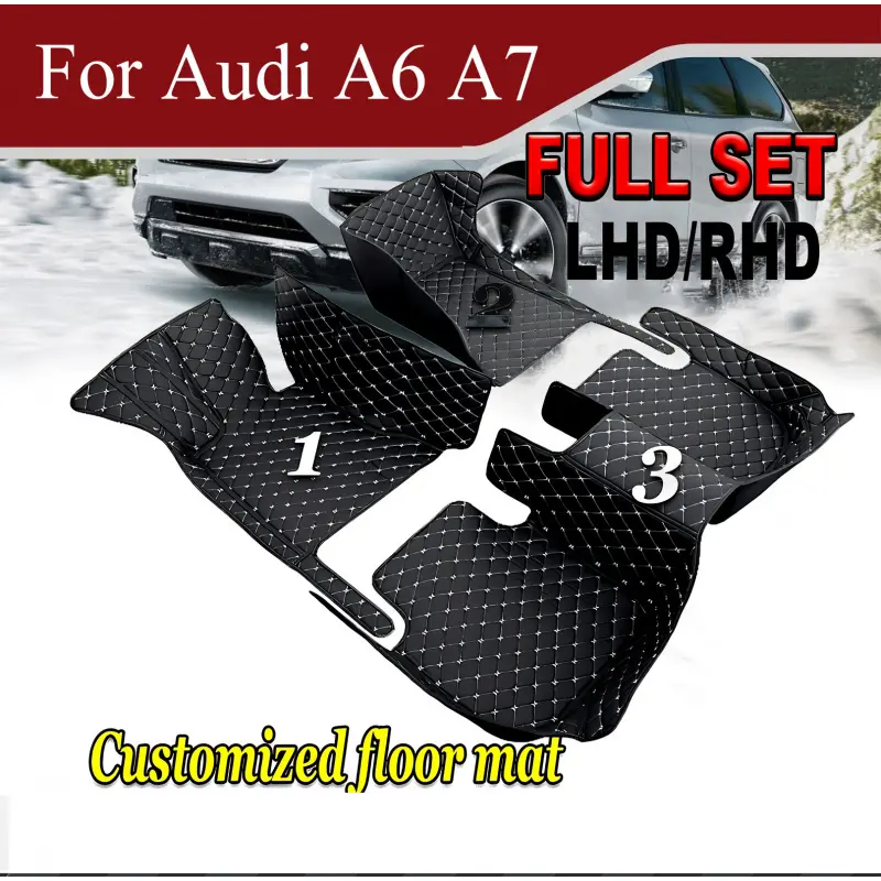 Pu Leather Car Floor Mats, Automotive Floor Mats, Car Interior Accessory, Car Accessories, for Audi A6 2004-2011, Audi A6 C7 2011-2018, Audi A6 C8 2018-2025, Audi A7 2010-2018, Audi A7 C8 2018-2025, Left Hand Drive or Right Hand Drive