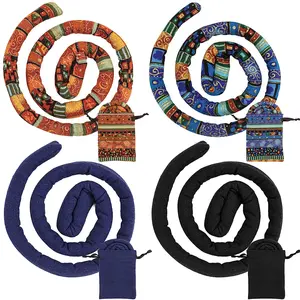 4 PCS Spiral Lock Hair Tie with 4 Bags Colorful Dreadlock Hair Ties Long Bendable Dread Bands Bohemian Ponytail Holders Loc Hair Accessories for Women Men Thick Curly Hair