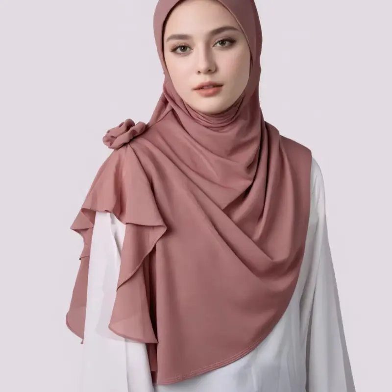Blush Pink Jersey Cotton Hijab - Full Coverage, Breathable, Ideal for Workout, Casual Wear