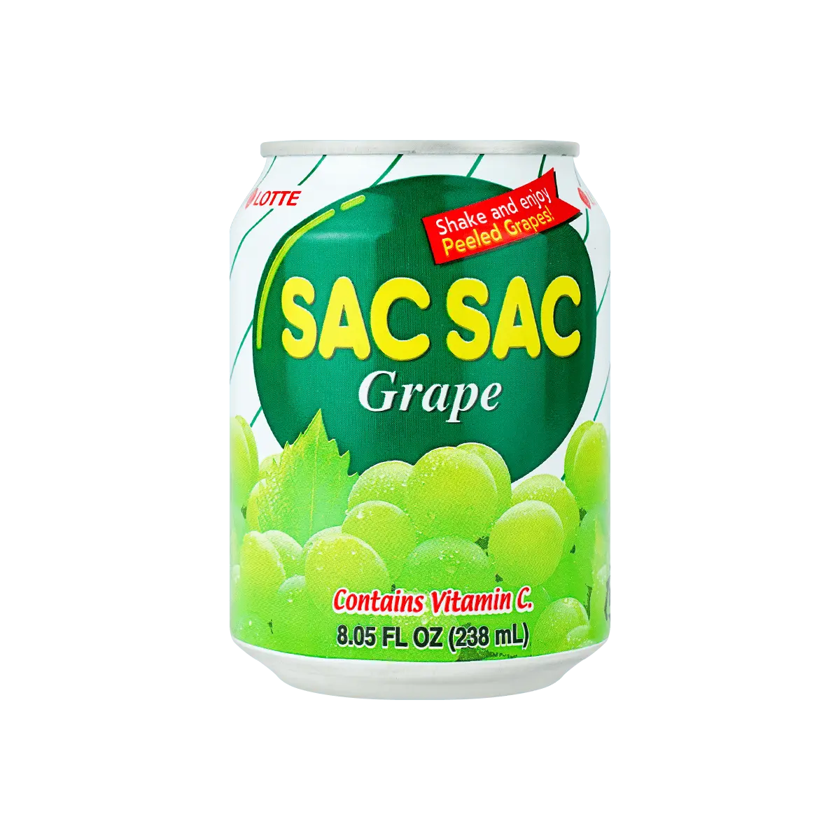 LOTTE SAC Grape Juice Drink 238ml - Authentic Korean Beverage, Real Grape Pulp