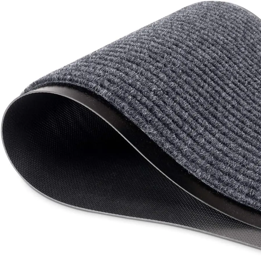 MaxMat Extra Large Commercial Floor Mat, 3 x 5 Feet Rubber Border Heavy Duty Made in USA Commercial Door Mat, Waterproof, Low-Profile, Easy to Clean, Rubber Entry Mudroom Rug (Charcoal Grey)