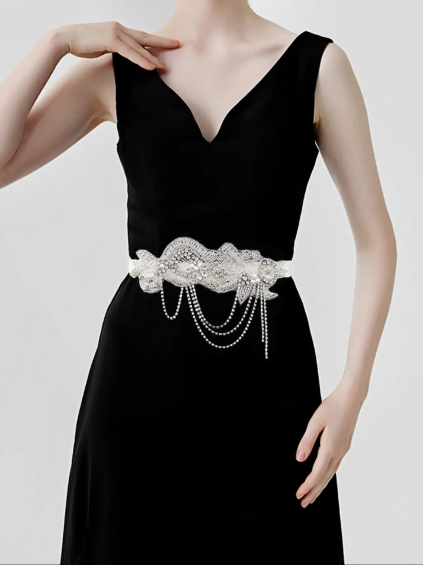 New Wedding Bride Accessory Handmade Pearl Waist Belt, Elegant European Style Rhinestone Waistband, Fashionable Bridal Jewelry, Rhinestone Decorated Belt, Belts For Dresses
