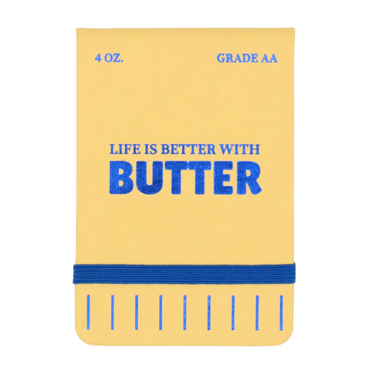 Leatherette Pocket Journal, Office Stationery Notebook with "Life Is Better With Butter" Design for Office & Personal Use