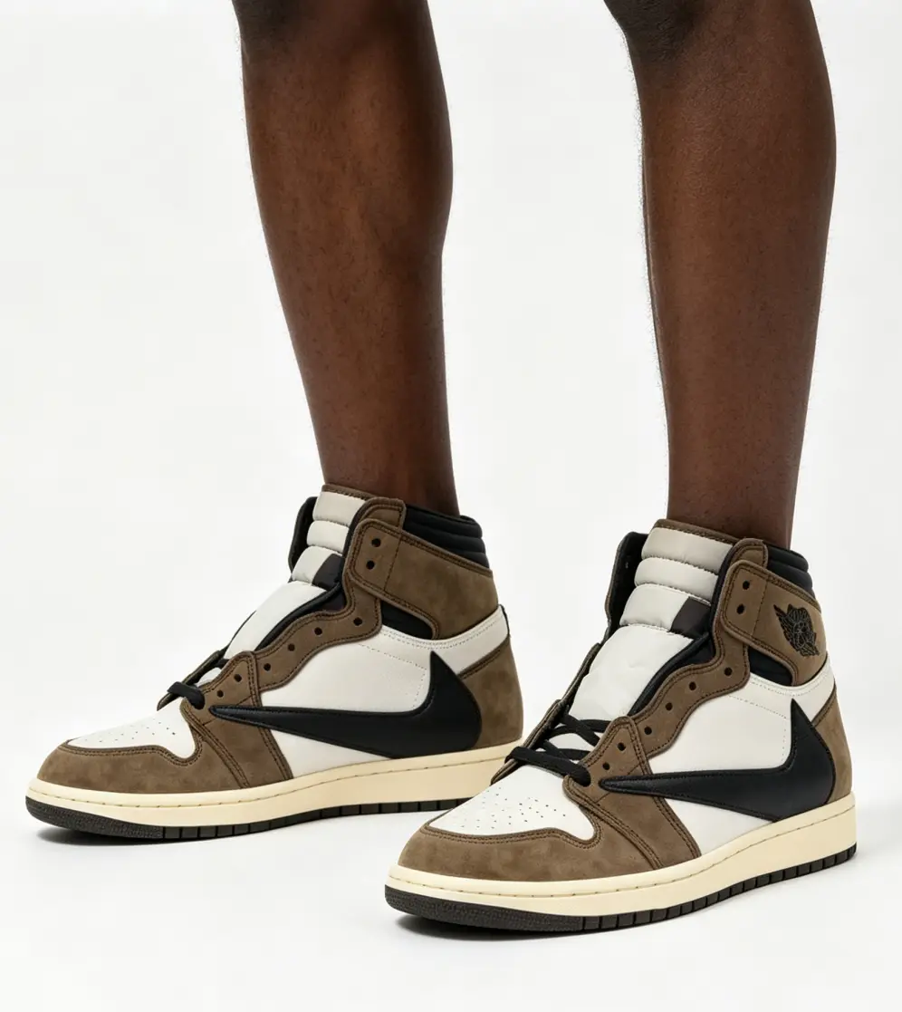 White Brown Black Color Block High Top Retro Basketball Sneakers For Men Classic Street Hip Hop Footwear Suede and Leather Upper Vintage Aged Cream Midsole Urban Daily Casual Athletic Trainers
