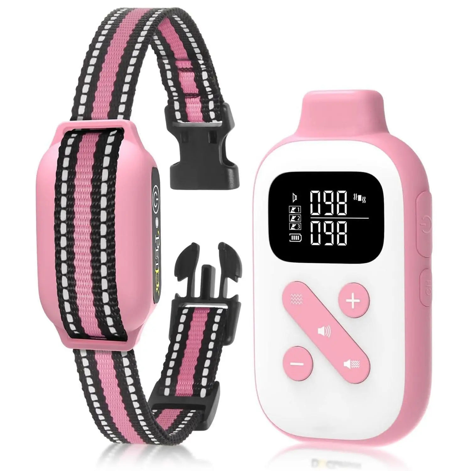 No Shock Dog Training Collar with Remote, Training Aid, Training Gear, Beep and Vibrating Collar, 2800 Ft Range, Suitable for Small Medium Large Dogs, No Prongs