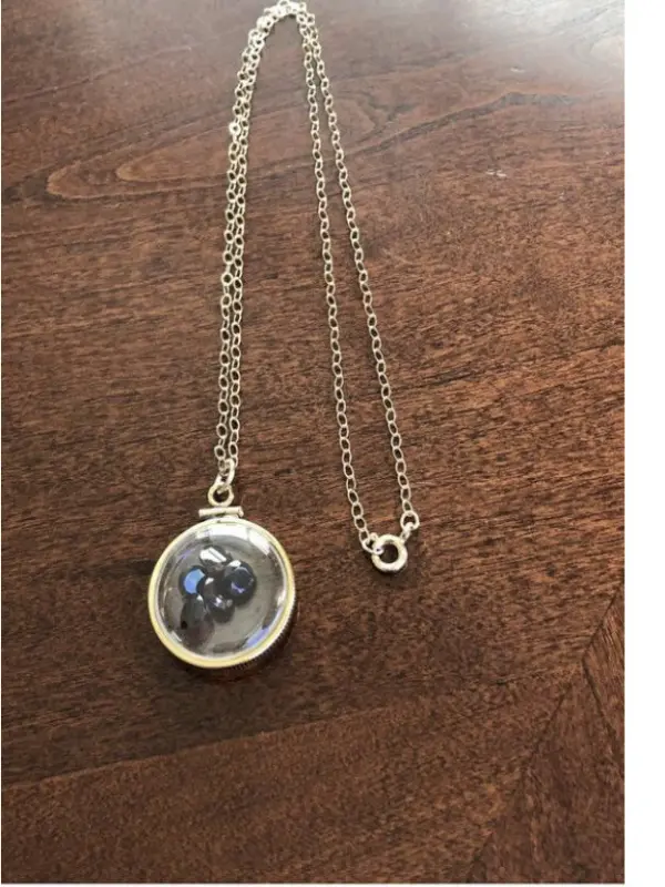 20mm Vintage 12k gold filled Shaker locket with five  floating genuine  Garnets