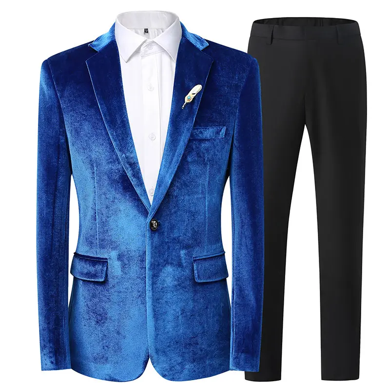 Sapphire blue top + black pants