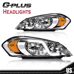 Fit For 06-13 Chevy Impala 06-07 Monte Carlo LED Strip Headlights Left+Right