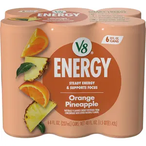 Orange Pineapple Energy Drink, 8 fl oz Can (6 Pack)
