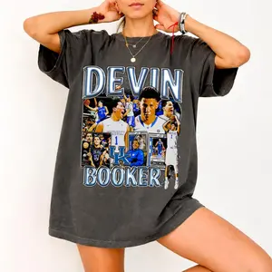 Devin Booker Retro 90s Basketball Star Vintage Graphic Comfort Colors Shirt, Sports Fan Gift