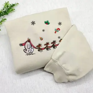 Funny Dog Woodstock Christmas Embroidered Sweatshirt, Peanuts Christmas Embroidered Sweatshirt, Christmas Embroidered Sweatshirt, Made in US