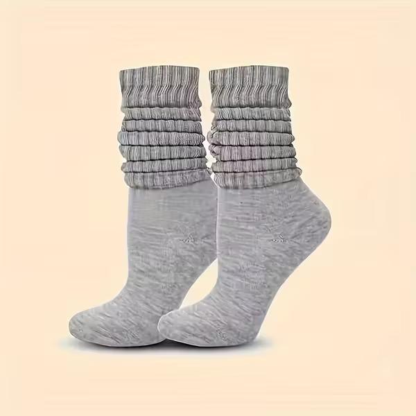 6 Pairs Women's Cozy Knit Calf Socks - Warm, Soft, and Comfortable High ...