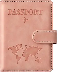 Passport Holder for Travel Essentials, Passport Wallet Cover Case for Travel  Haves Accessories,Passport Book Holders for Women and Men(light pink)