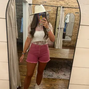 Pink Star Shorts - Denim Shorts - Western Shorts - Western-Wear