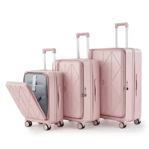 Luggage Sets 3 Piece(20/24/28) Expandable Carry On Luggage with TSA Lock , PC Hard Shell and Lightweight Suitcase with Front Pocket and Spinner Wheels