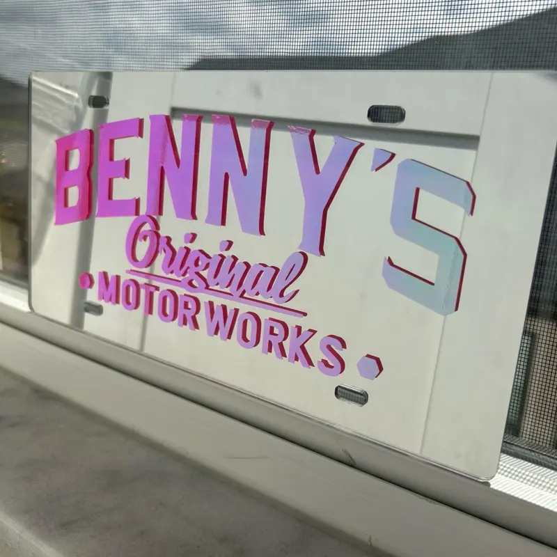 Benny's Motoworks License Plate - Customizable and Durable Benny's Motoworks License Plate - Customizable and Durable