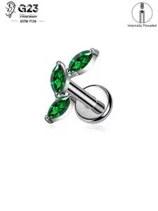 vanku 1pcs G23 Titanium Labret Studs 16G Threadless Push in Lip Piercing CZ Stud Piercing Jewellery for Tragus/Nose/Helix/Conch/Medusa/Lip/Labret - Helix Tragus Cartilage Earring for Women Men