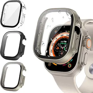Smartwatch Cover Compatible For Apple Watch iWatch Ultra 3 49mm Ultra-thin PC Shockproof Bumper+Screen Protector Anti-Scratch HD Full Film Tempered Glass Full Cover Protective Case iWatch 49mm Accessories 2025