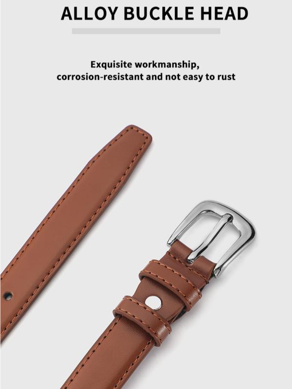 Shiny Silver Color Buckle Belt, Elegant Simple Design, Decorative Student and Younger Adult Waistband, Korean Fall Accessory, Pu Buckle Belt