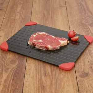 Defrosting Tray for Frozen Meat, Rapid Natural Heating Defroster Board for Kitchen, Small Size Thawing Plate and Mat for Fast Thawing, Reusable Kitchen Utensil for Beef Chicken Fish Steak, No Microwave Needed