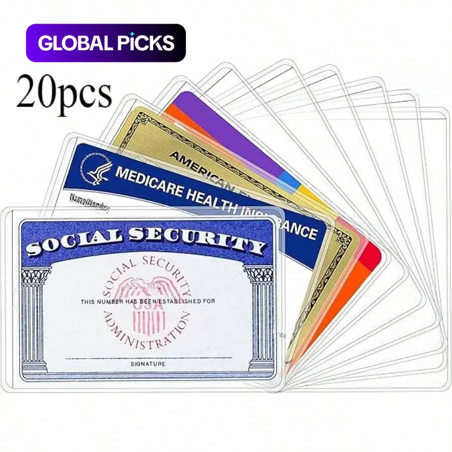 insurance card sleeves 10 Pack New Medicare Holder Protector Sleeves, 12Mil Clear PVC Soft Water Resistant Medicare Card Protector for Medicare Card Credit Card Business Card Social Security (Matte 10 Pack Thumb Slot Hard Plastic Card Holder 10/20-Pack Clear PVC Waterproof Card