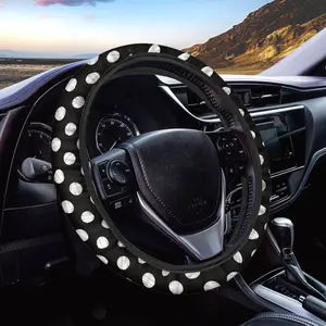 Car Steering Wheel Cover Dot Print Steering Wheel Protector Cover Summer Easy to Install Universal Auto Accessories for Women Men
