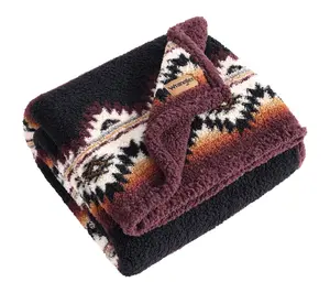 Wrangler Mountain Fog Rust Sherpa 50"X70" Throw