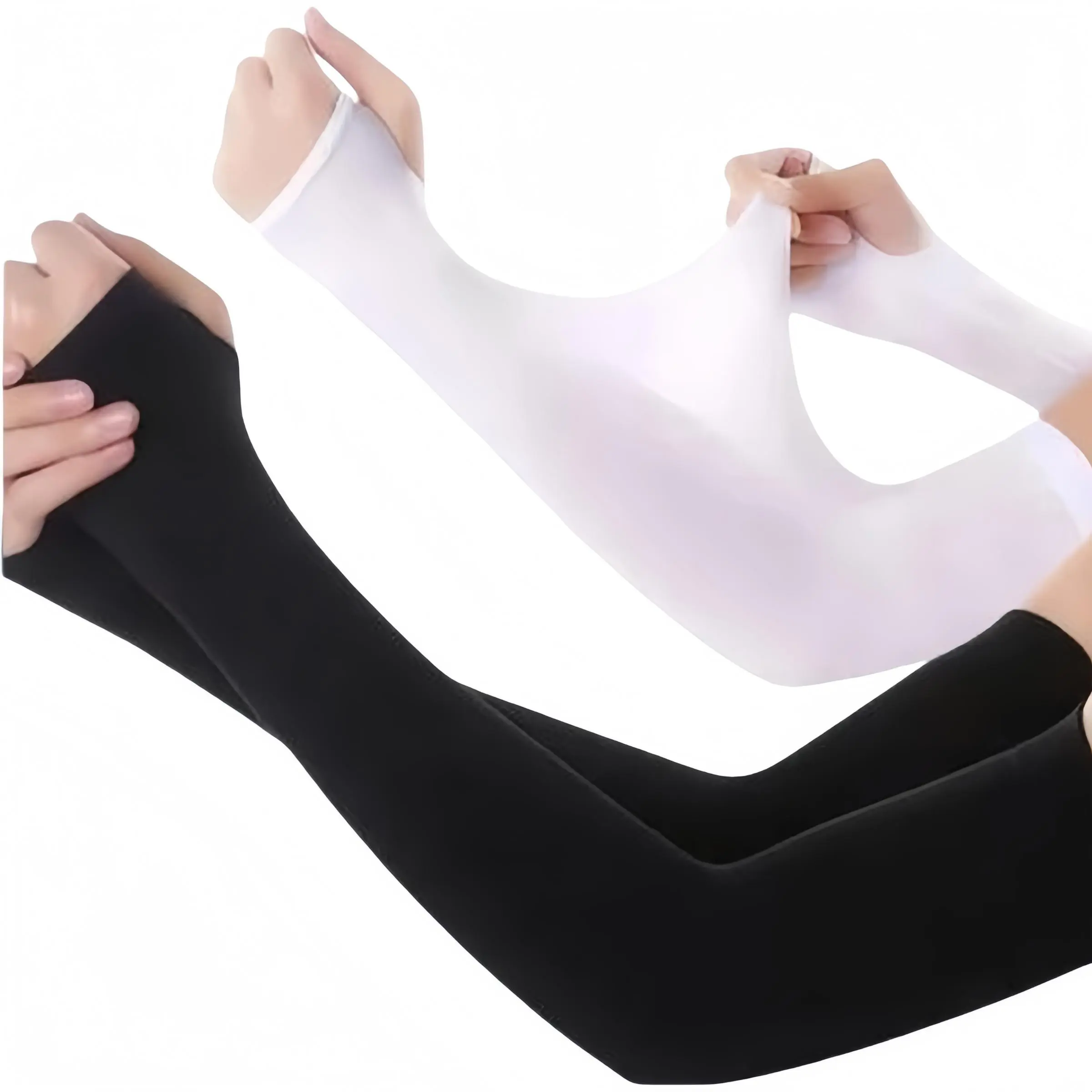 Unisex's Ice Silk Sun Protection Arm Sleeves with Thumb Holes, Lightweight Breathable Fabric for Outdoor Comfort, UV Arm Sleeves, Arm Sleeves Cover