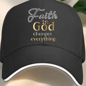 Faith in God Changes Everything Letter Print Baseball cap with sandwich-style brim
