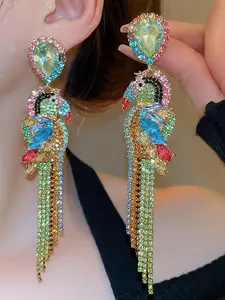 Bird Design Long Tassel Dangle Earrings, Fashionable Jewelry for Women, Trendy All-match & Exquisite Jewelry for Birthday Gift, Dainty Fashion Jewelry