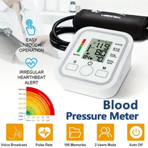 Home Use Blood Pressure Machine Upper Arm, Large LCD Backlit Display, Dual User Memory, Quick Measurement, Hypertension Reminder, Portable Health Kit for Adults & Seniors