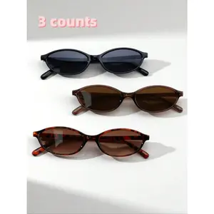 2026 New Arrival Women’s 3-Pack Cat Eye Narrow Vintage Glasses – Street Style Eyewear for Parties Bohemian Vacation Back-To-School, TikTokShopBlackFriday Christmas