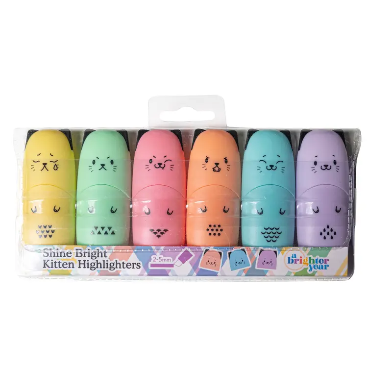 6-Pack Mini Pastel Color Marker Set - Plastic-Body Travel Pack with 3in Felt-Tip Chisel Tip, Carrying Case, Precision for Fine/Fat Coloring, Journaling Office Stationery Writing Supplies (Gifts)