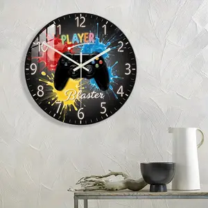 Game Theme Acrylic Wall Clock, Silent Movement, Ideal for Gaming Room, Bedroom, Modern Home Decor, Christmas Gift, Birthday Present
