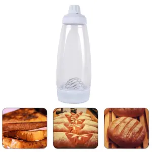 Pancake Batter Dispenser with Mixing Ball - Squeeze Bottle with Scale for Waffles, Cupcakes & Crepes - Baking Kitchen Gadget