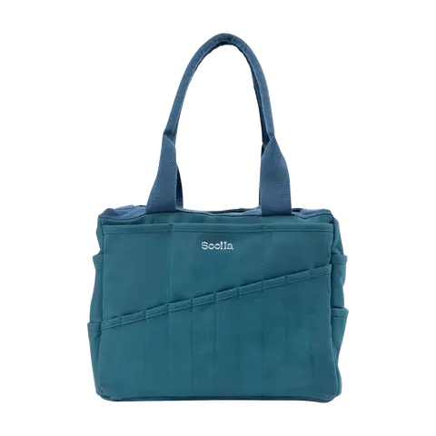 Soolla® Studio Bag, Aquamarine – 30-Pocket Canvas Organizer for Pottery, Art, Knitting & Crochet