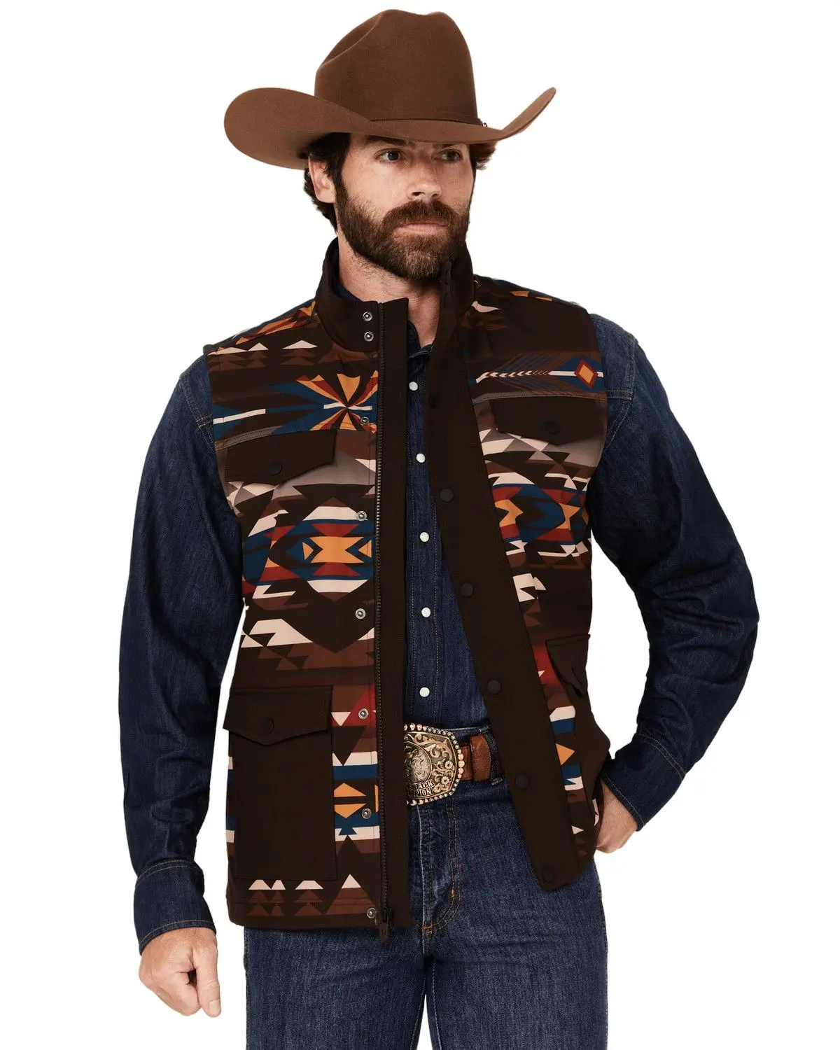 Rank 45 Men's 45&Reg; Men'S Southwestern Print Softshell Vest - Rmfa24v4-Cof
