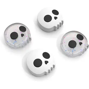 SQ-KCS003 Halloween Thumb Grip Caps for Nintendo Switch Joy-Con, Cute Silicone Joystick Cap Covers Accessories Compatible with Nintendo Switch/OLED/Lite Joycon, 4PCS Skull