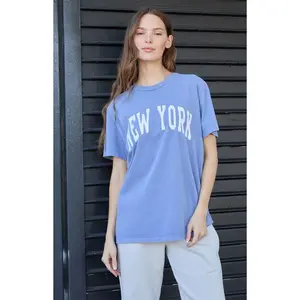 John Galt Women's Dark Gray Penelope New York Oversized T-Shirt