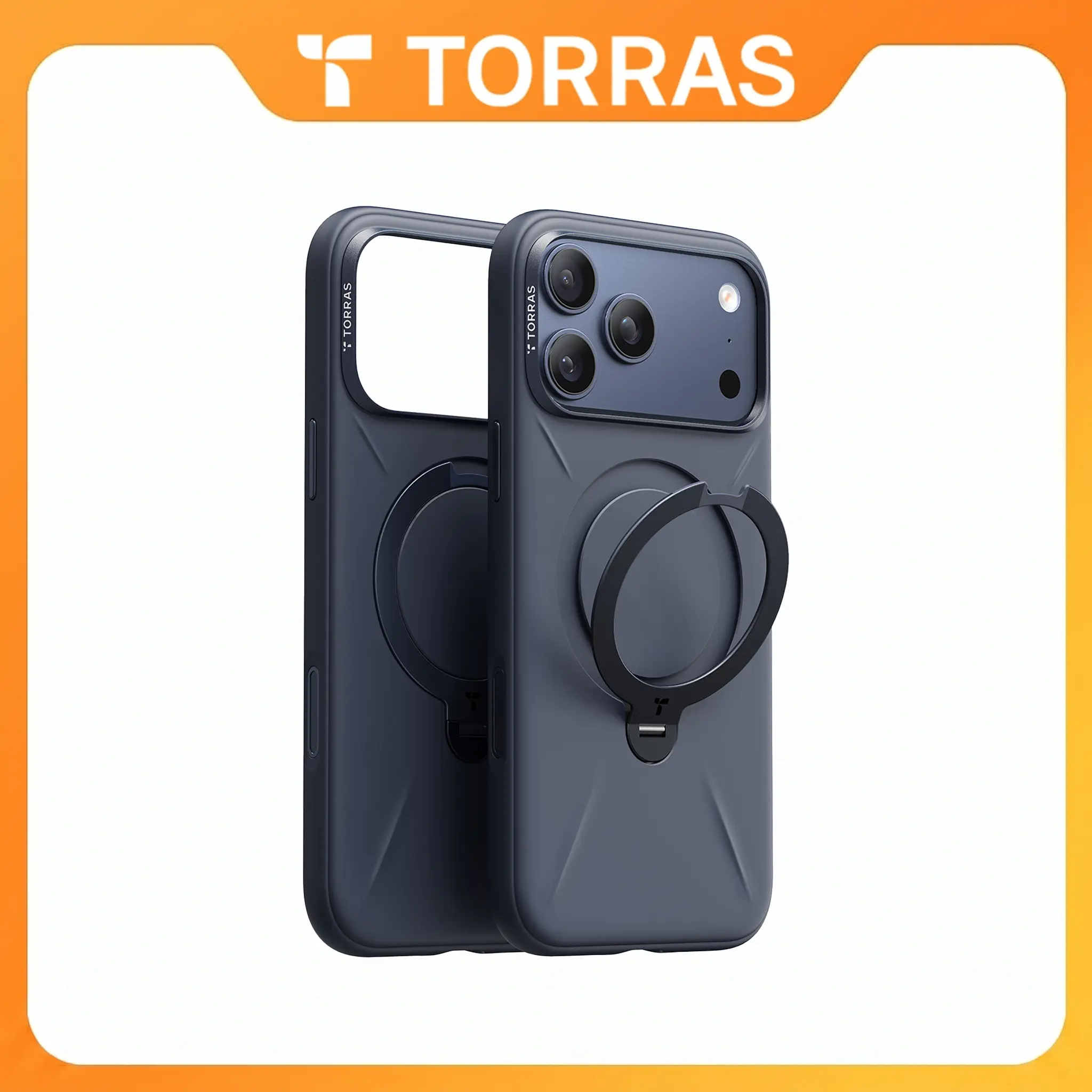 TORRAS OStand Spin Fusion for iPhone 17 Pro Max Case Silicone with Stand, Fit for MagSafe, Camera Control, Liquid Silicone Case, Natural Skin Touch Silky Grip Cozy Hold