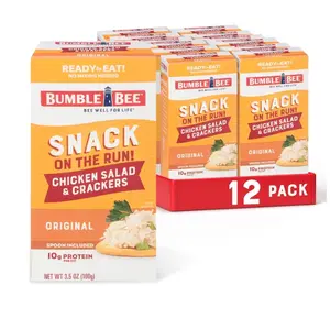 Bumble Bee Snack on the Run Chicken Salad with Crackers Kit, 3.5 oz (Pack of 12) - Ready to Eat, Spoon Included - Shelf Stable & Convenient Protein Snack