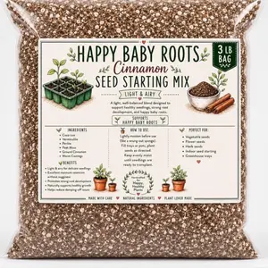 Cinnamon Base Eco-Friendly Happy Roots Soil-Less Potting Mix, 3 LBS (6 Qt) Premium Homemade Garden Planting Media for Home Improvement & Garden Supplies