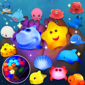 Magic Light-Up Sea Animal Bath Toys 6pc | Floating Fishing Game for Kids