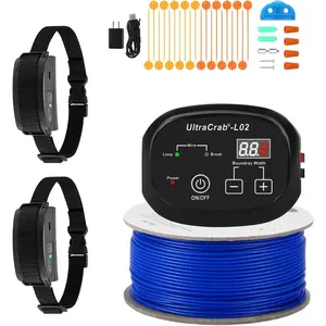 Basic In-Ground Pet Fence - Underground Electric Pet Fence System - Electric Dog Fence with 2 Waterproof and Rechargeable Training Collars, 2 Dogs Fence Kit