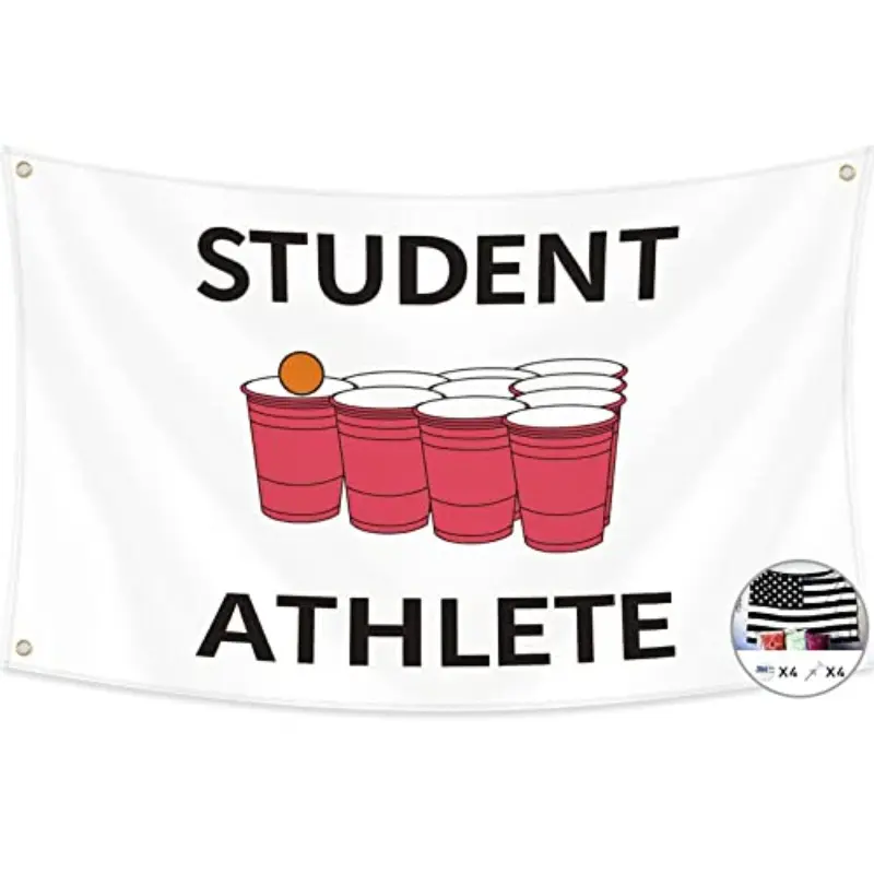 2D Flat Banner 1pc Lightweight Student Athlete Flag, Decorative Banner, Fun Poster Wall Hanging Decor for Dorm Room, Bedroom, Outdoor, Party, Gift, Home Decoration, Decoration Banners