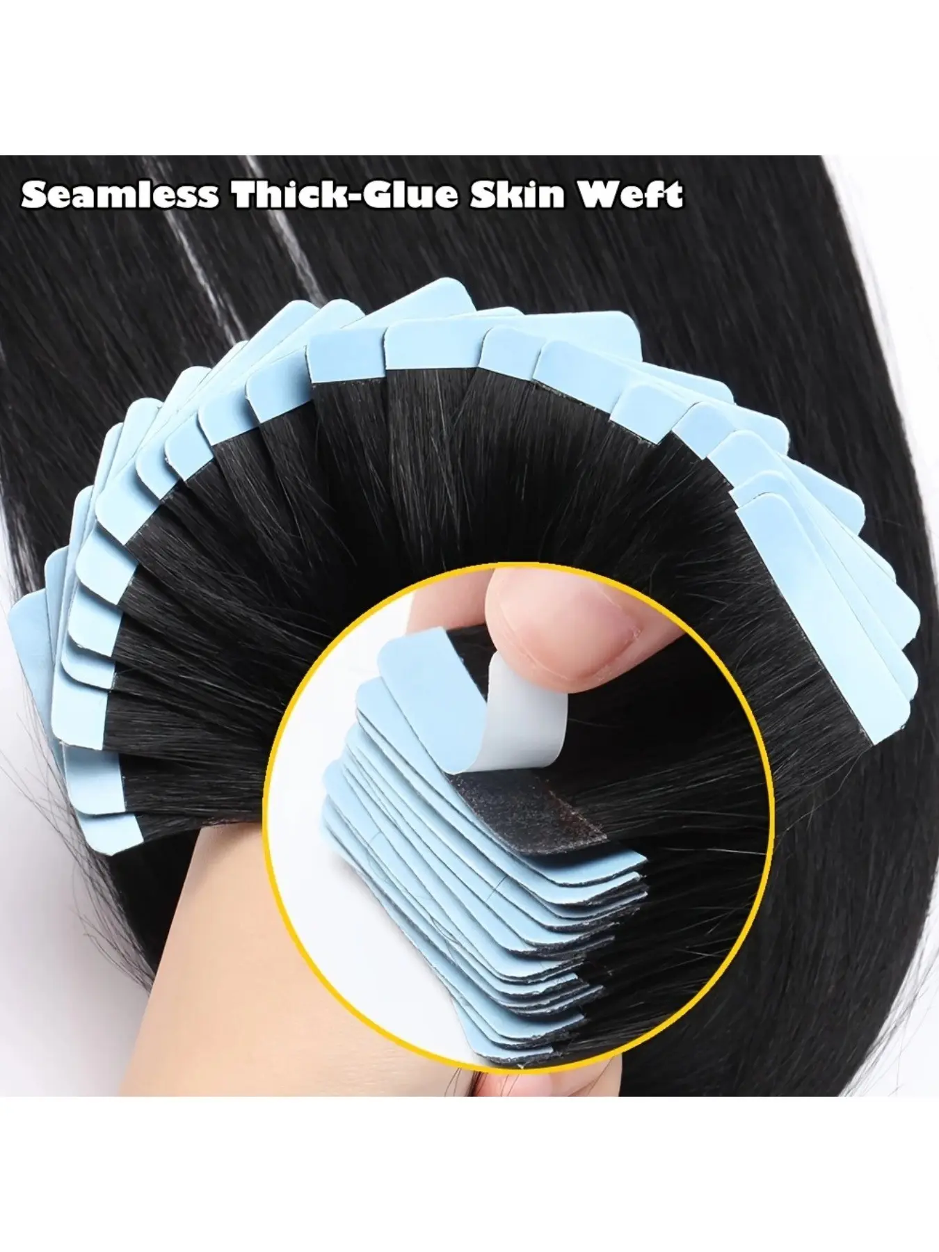 Tape in Hair Extensions 100% Remy Human Hair 20pcs 50g/pack  display picture 1
