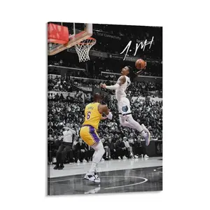 Basketball Superstar Ja Morant Signed Poster For Kids Fans Room Bedroom Wall Decor-Sports Star Posters Canvas Art Print Picture For Teen Boy Birthday Gifts